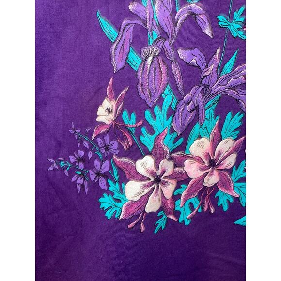 Vintage Utah Shirt Wildflower Humminbird Purple Graphic Jerzees Tee VTG 90s L - Picture 3 of 10